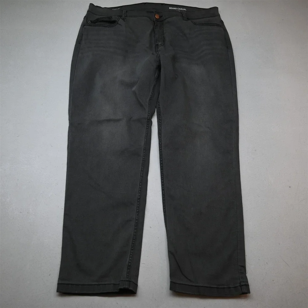 Mugsy 42x30 Gray Stretch Denim Beans Casual Slim Taper Mens Jeans